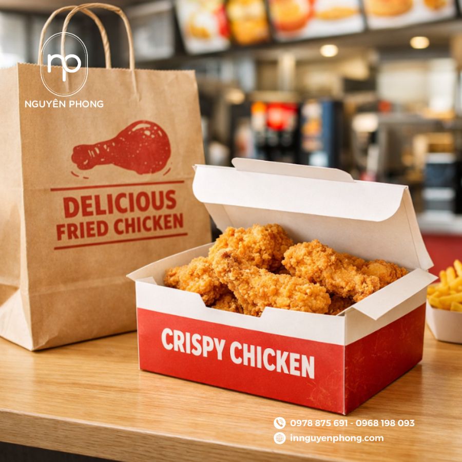 In hộp đựng gà 